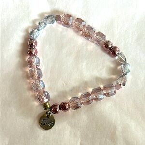 Elegant Pink and Silver Beaded Bracelet
